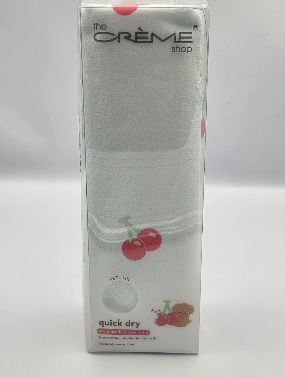 The Creme Shop Quick Dry Microfiber Hair Towel Wrap With Cherry Print NIB